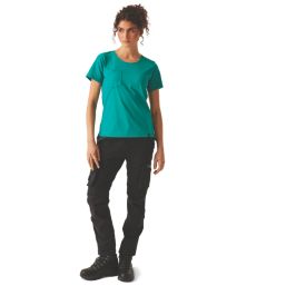 Regatta Ada Short Sleeve Womens Cotton Stretch T-Shirt Wilderness Green Size 10
