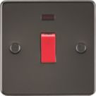 Knightsbridge  45A 1-Gang DP Control Switch Gunmetal with LED