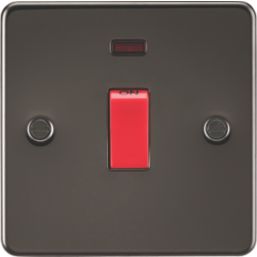 Knightsbridge  45A 1-Gang DP Control Switch Gunmetal with LED