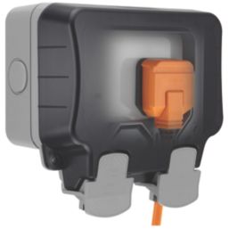 British General Storm IP66 13A 2-Gang Weatherproof Outdoor Unswitched Socket