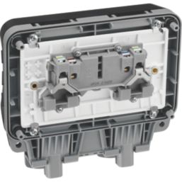British General Storm IP66 13A 2-Gang Weatherproof Outdoor Unswitched Socket