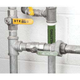 Essentials Heating Pipe Marking Tape Green 33m x 50mm