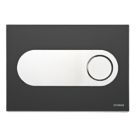 Fluidmaster Schwab Circle 385302 Dual-Flush Flushing Plate Transparent Black