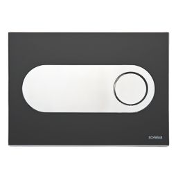 Fluidmaster Schwab Circle 385302 Dual-Flush Flushing Plate Transparent Black