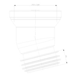 Flomasta  Rigid 14° Angled Pan Connector White 179.4mm