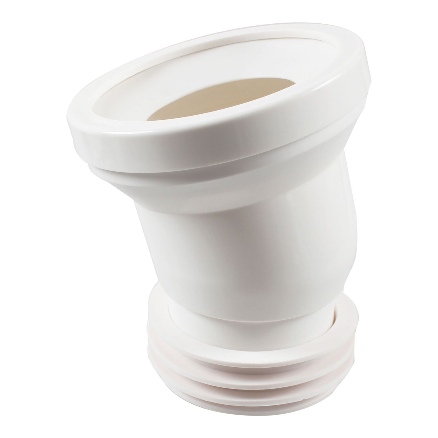 Flomasta Rigid 14° Angled Pan Connector White 179.4mm (914CA)