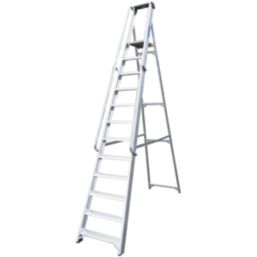 Lyte Aluminium 3.18m 12 Step Platform Step Ladder With Handrail