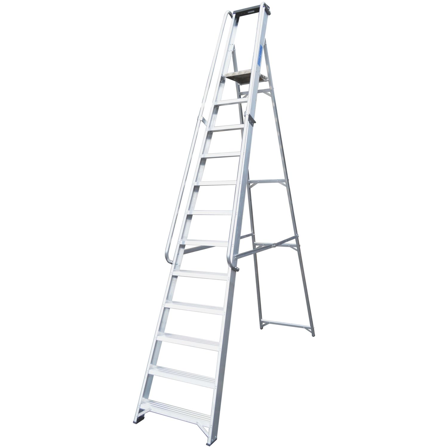 Lyte Aluminium 3.18m 12 Step Platform Step Ladder With Handrail (914FG)