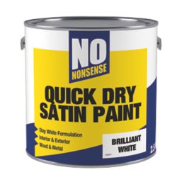 No Nonsense 2.5Ltr Brilliant White Satin Water-Based Trim Paint