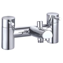 ETAL Juke Polished Chrome 112mm Deck Mounted Dual Control Manual Shower Mixer Tap