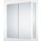 Sensio Ainsley 2-Door Mirrored Bathroom Cabinet & Bluetooth Speaker With 4680lm LED Light Grey Matt 664mm x 130mm x 700mm