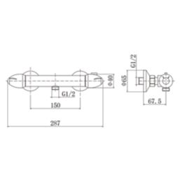 ETAL Dew Exposed Single Outlet Thermostatic Chrome Shower Valve
