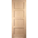 Jeld-Wen  Unfinished Oak Veneer Wooden 4-Panel Internal Door 2032mm x 813mm