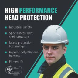 JSP EVO2 Mid Peak Slip-Ratchet Vented Safety Helmet Blue