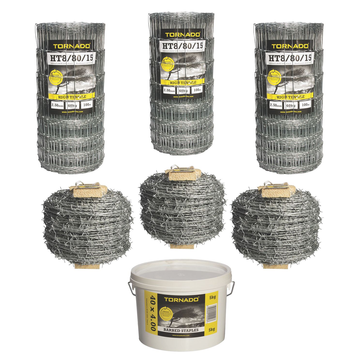 Tornado HT8-80-15 High Tensile Stock Fencing Bundle (9152H)