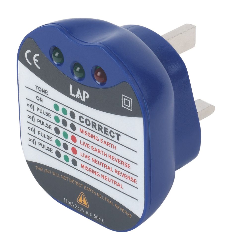 LAP MS6860D 16A Socket Tester 230V AC - Screwfix