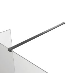 Palermo Showerwall Glass Matt Black 1950mm x 300mm x 8mm