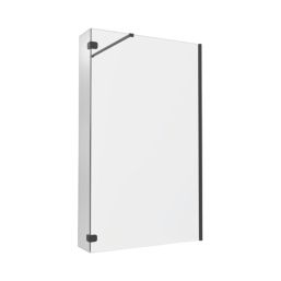 Palermo Showerwall Glass Matt Black 1950mm x 300mm x 8mm