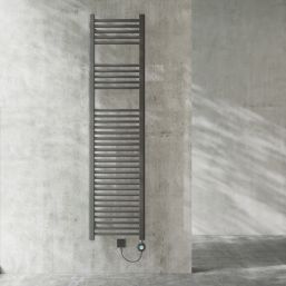 Flomasta 1600mm x 400mm 1364BTU Black Flat Electric Towel Radiator