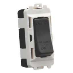 Knightsbridge  10A Grid 3-Pole Fan Isolator Switch Matt Black