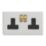 Varilight  13A 2-Gang 2-Pole Switched Socket Paintable  with Black Inserts