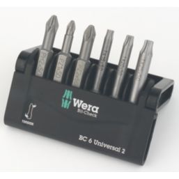 Wera Bit-Check 6 Universal 2 1/4" Hex Shank Mixed Bit Set 6 Pieces