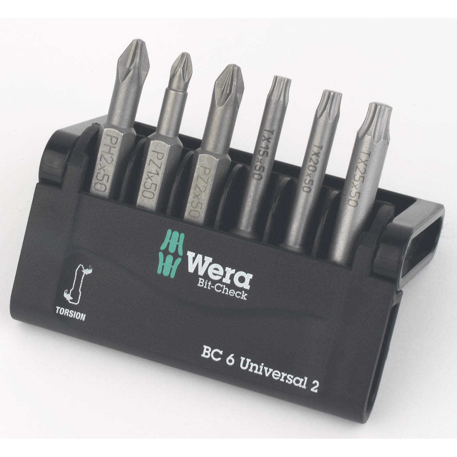 Wera Bit-Check 6 Universal 2 1/4" Hex Shank Mixed Bit Set 6 Pieces (915FW)