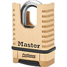 Master Lock 1177D  Weatherproof Closed Shackle Combination  Padlock Brass 58mm