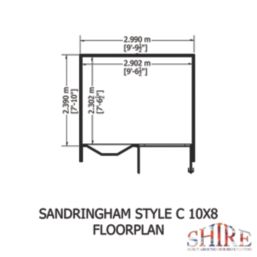 Shire Sandringham 10' x 8' (Nominal) Apex Timber Summerhouse