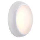 Saxby HeroPro Mini Outdoor Maintained Emergency Round LED Bulkhead With Microwave Sensor Gloss White 12W 1200lm