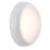 Saxby HeroPro Mini Outdoor Maintained Emergency Round LED Bulkhead With Microwave Sensor Gloss White 12W 1200lm
