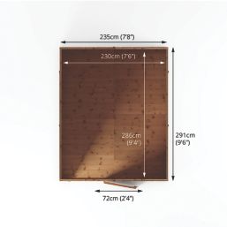 Mercia Modular 7' 6" x 9' 6" (Nominal) Apex Shiplap T&G Timber Shed