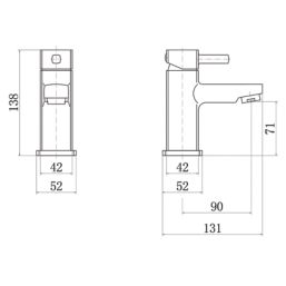 ETAL Ella Matt Black 138mm Cloakroom Lever Mono Basin Mixer Tap