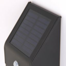 LAP  Outdoor LED Solar Bulkhead With PIR Sensor Matt Black 40lm