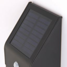 LAP Solar Outdoor LED Solar Bulkhead With PIR Sensor Matt Black 40lm