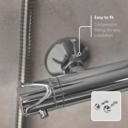 Triton Benito Rear-Fed Exposed Chrome Thermostatic Mixer Shower