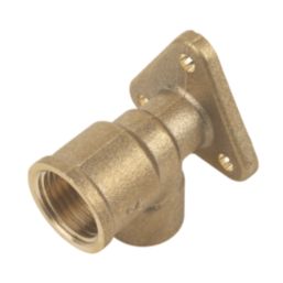 Flomasta  Brass End Feed Adapting 90° Wall Plate Elbow 15mm x 1/2"