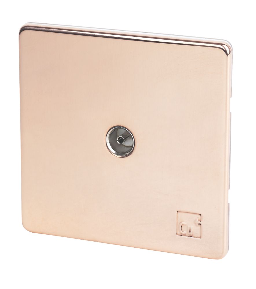 Varilight  1-Gang Coaxial TV Socket Anti-Microbial Copper