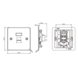 Knightsbridge  1-Gang RJ45 Brushed Chrome with Colour-Matched Inserts