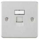 Knightsbridge  1-Gang RJ45 Brushed Chrome with Colour-Matched Inserts