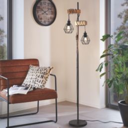 Eglo Townshend 5 Floor Lamp Black/Brown