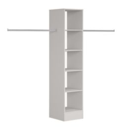 Spacepro  5-Shelf Tower Unit with Hanger Bar Cashmere 450mm x 2100mm