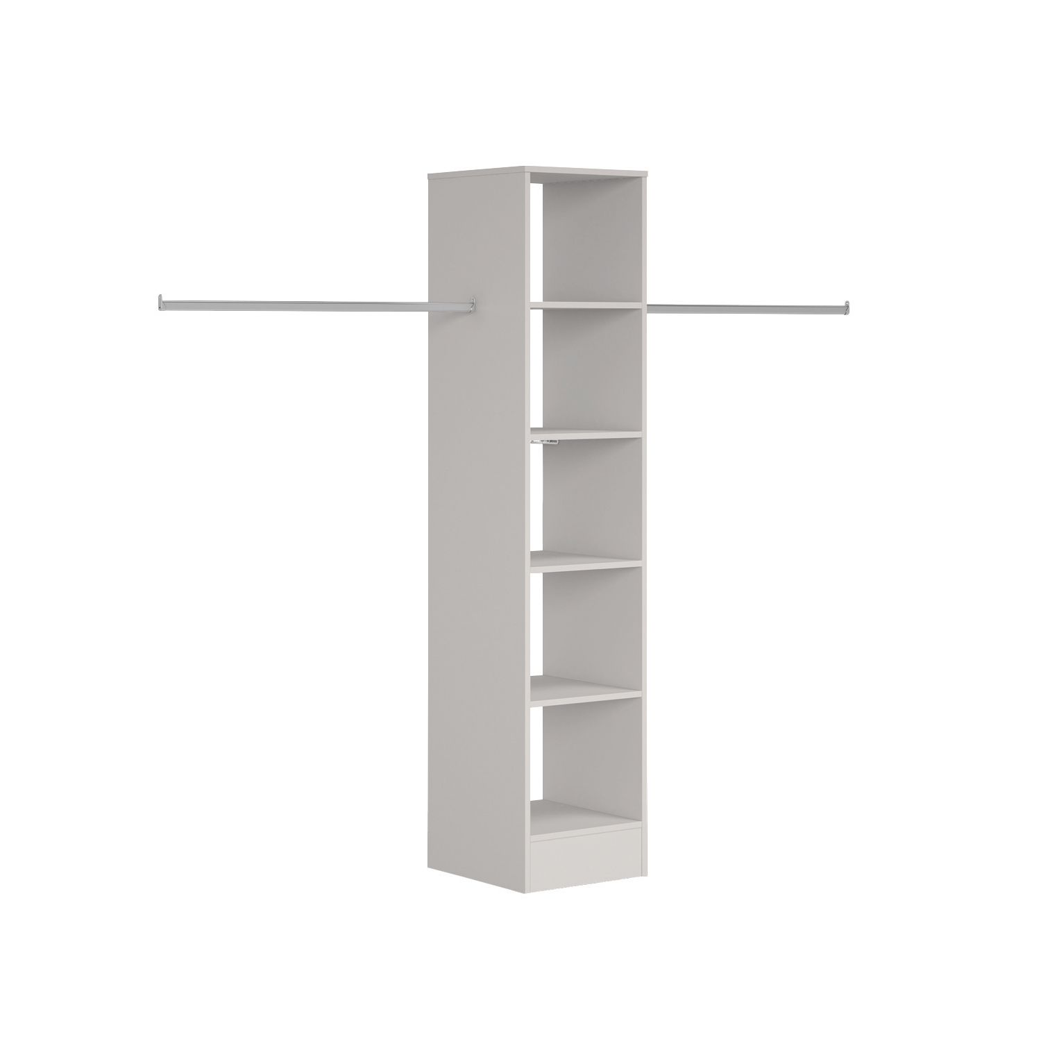 Spacepro 5-Shelf Tower Unit with Hanger Bar Cashmere 450mm x 2100mm (916GP)