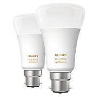 Philips Hue Ambiance Bluetooth BC A60 LED Smart Light Bulb 60W 806lm 2 Pack
