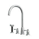 ETAL Cuthbert  Dual Lever 4-Hole Kitchen Tap with Rinse Chrome
