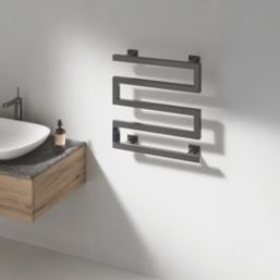 Reina 510mm x 500mm 324BTU Gunmetal Flat Electric Towel Radiator