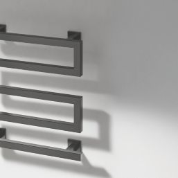 Reina 510mm x 500mm 324BTU Gunmetal Flat Electric Towel Radiator