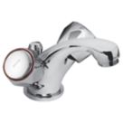Refurb Bristan Club Chrome-Plated 110mm Cloakroom Cross Head Mono Basin Mixer Tap  With Pop-Up Waste