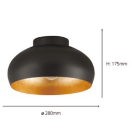 Eglo Mogano 2 Ceiling Light Black/Gold-Effect