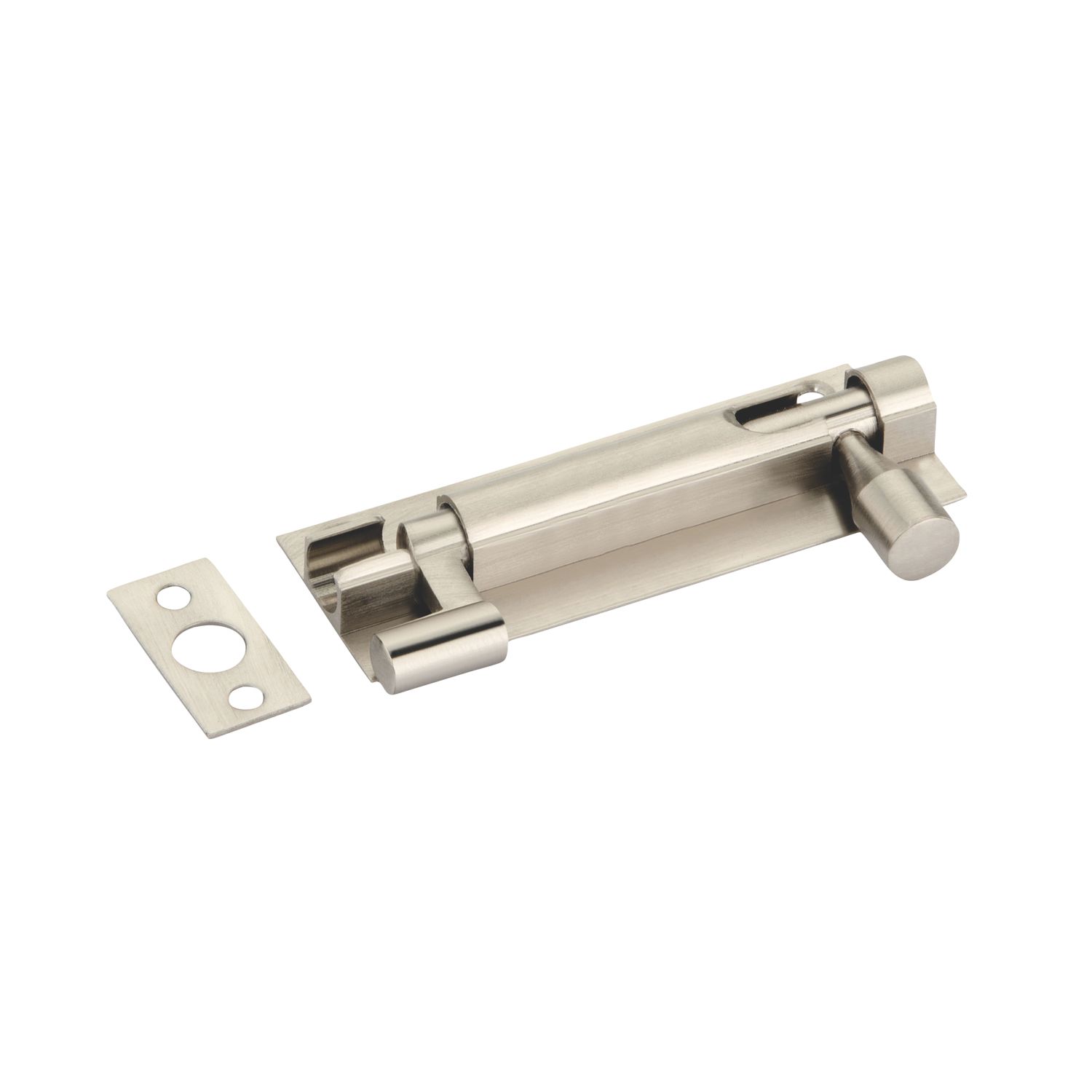 Smith & Locke Necked Door Bolt Satin Nickel 100mm (916PY)